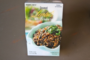 If I were more ambitious I would cook my own lentils. But...I'm not. Sigh.....