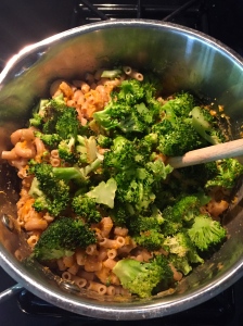 Adding my broccoli!